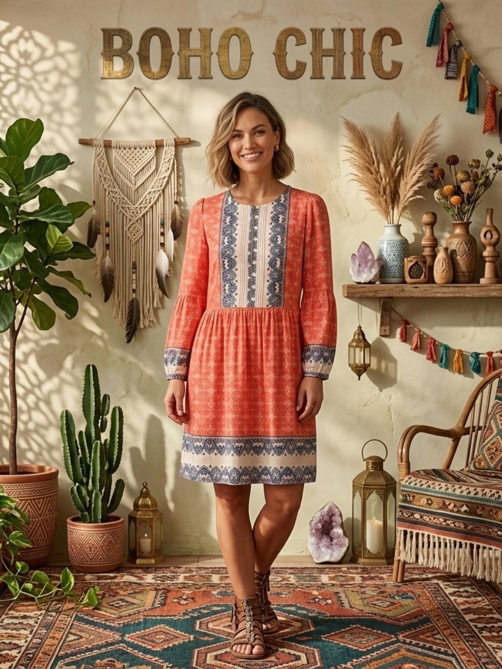 Sea New York Ornate Paisley Border Shift Dress